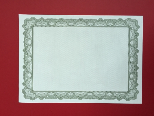 a placa imprimível do papel da especialidade 95g Certificates a folha de prata que carimba o tipo