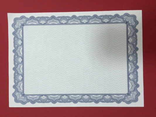 A4 Plain o tipo azul de papel OEM da beira do certificado/serviços do ODM apoiados