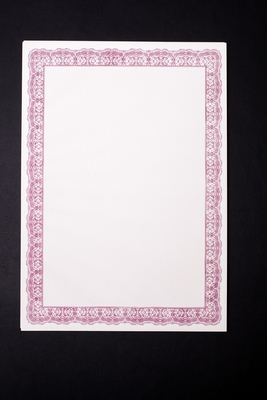 Papel de pergaminho imprimível de carimbo quente, papel interno do certificado vermelho chinês