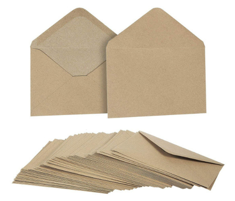 Envelopes do papel do ofício da cor de Brown, envelopes da aleta do contorno de 50 partes