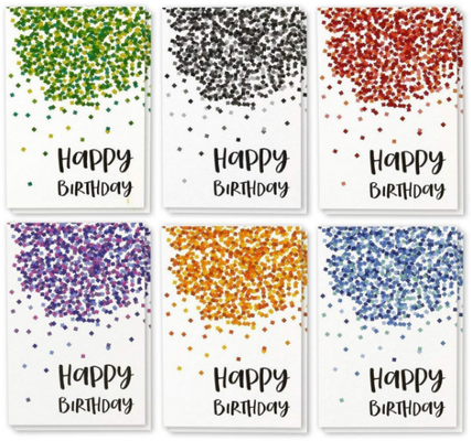 Cartões de papel do feriado, cartões do aniversário do projeto dos confetes
