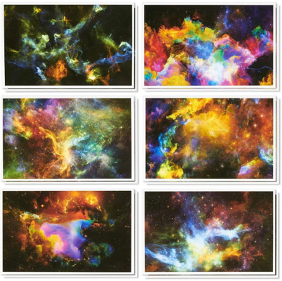 Envelopes cósmicos dos projetos” boas festas do cartão 4x6 colorido incluídos