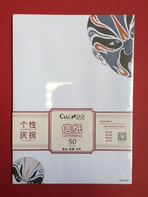 Papel teatral dos artigos de papelaria do cabeçalho do teste padrão de máscara no tamanho de 210x297mm